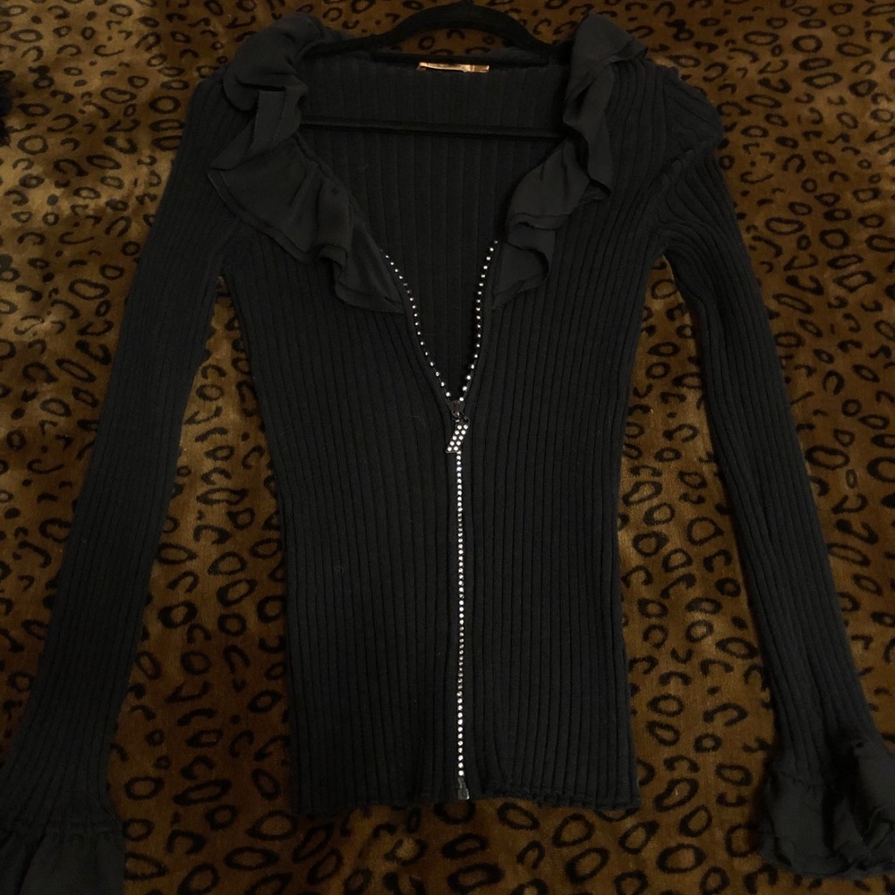 black cardigan